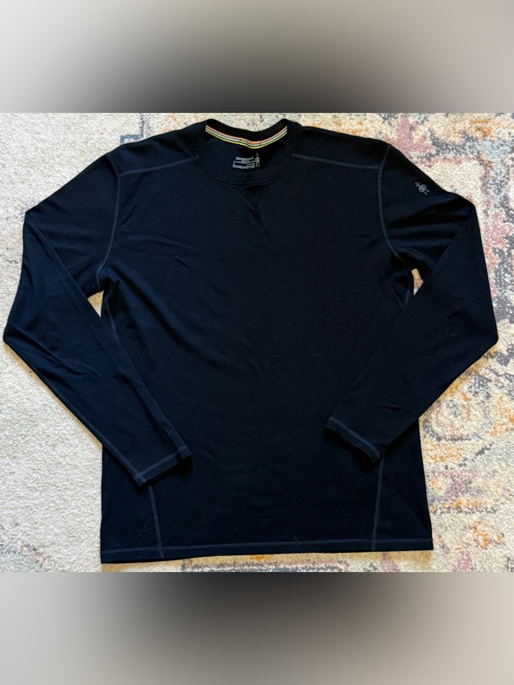 Smartwool Merino 250 Shirt Base Layer Crew Mens L Black Long Sleeve Wool Shirt